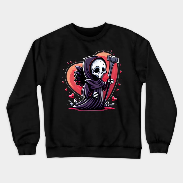 Valentine Grim Reaper Crewneck Sweatshirt by pako-valor